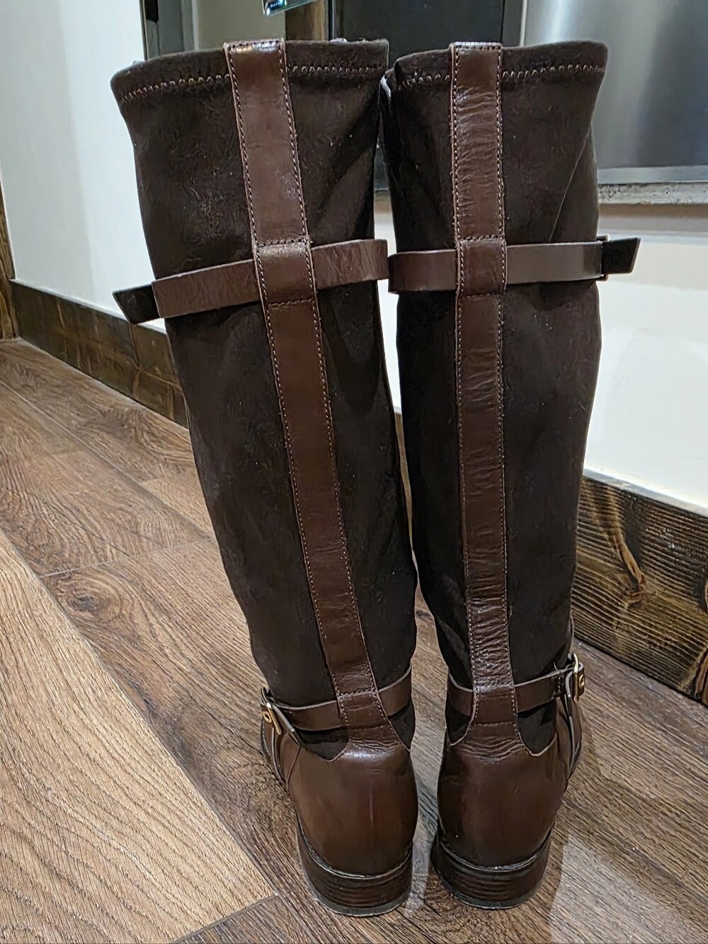 Cole Haan Grand OS Tall Brown Leather Riding Boots - Picture 4 of 7